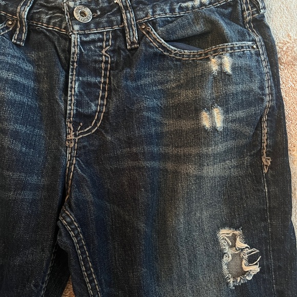 Vintage Guess Premium Falcon Jeans M 32 X 32 Boot Cut Distressed  Y2K Button Fly - Picture 3 of 16